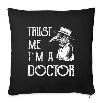 Docteur Pestdoktor Pestarzt Steampunk Masque à bec - Housse de coussin décorative 45 x 45 cm - noir - Devant