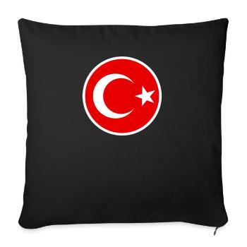 Drapeau Turkiye, Mon drapeau turc, Turkiye - Housse de coussin décorative 45 x 45 cm - noir - Devant
