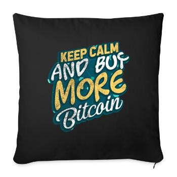 Bitcoin - Sofa pillowcase 17,3'' x 17,3'' (45 x 45 cm) - black - Front