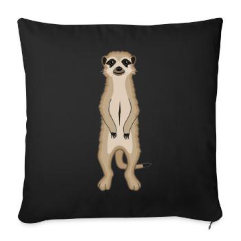 Meerkat Funny Gift Ladies Gentlemen Children - Sofa pillowcase 17,3'' x 17,3'' (45 x 45 cm) - black - Front