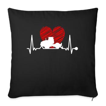 Road builder heartbeat - Sofa pillowcase 17,3'' x 17,3'' (45 x 45 cm) - black - Front