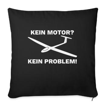 Segelfliegen Segelflugzeug Thermik - Sofakissenbezug 45 x 45 cm - Schwarz - Vorne