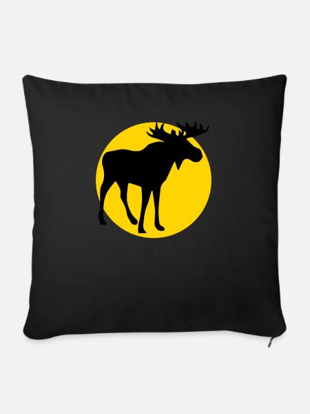 moose and moon - Sofakissenbezug 45 x 45 cm - Schwarz