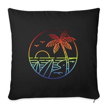 Sommerliches Tropenparadies Ulaub - Sofakissenbezug 45 x 45 cm - Schwarz - Vorne