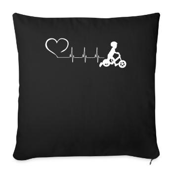 BALANCE BICYCLE EKG HEARTBEAT - Sofakissenbezug 45 x 45 cm - Schwarz - Vorne