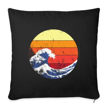 Retro wave japan - Sofa pillowcase 17,3'' x 17,3'' (45 x 45 cm) - black - Front