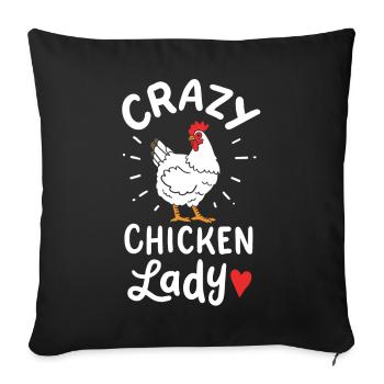 Chicken Lady - Sofa pillowcase 17,3'' x 17,3'' (45 x 45 cm) - black - Front