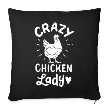 Chicken Lady Farming - Sofa pillowcase 17,3'' x 17,3'' (45 x 45 cm) - black - Front