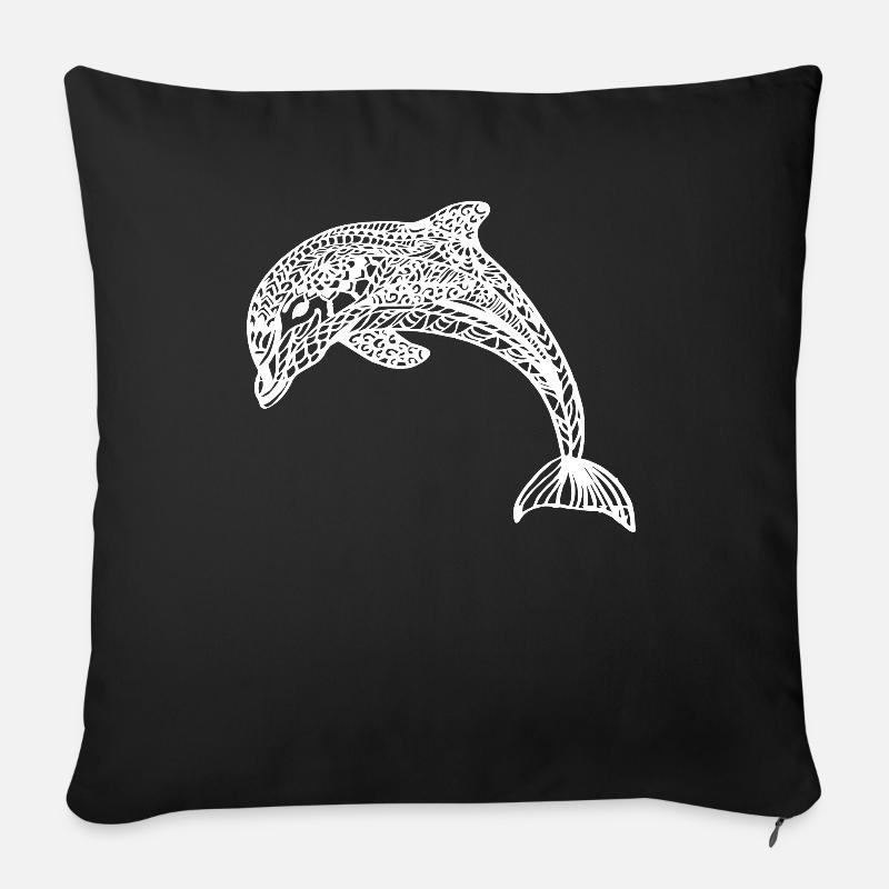 Delfin - Sofakissenbezug 45 x 45 cm - Schwarz