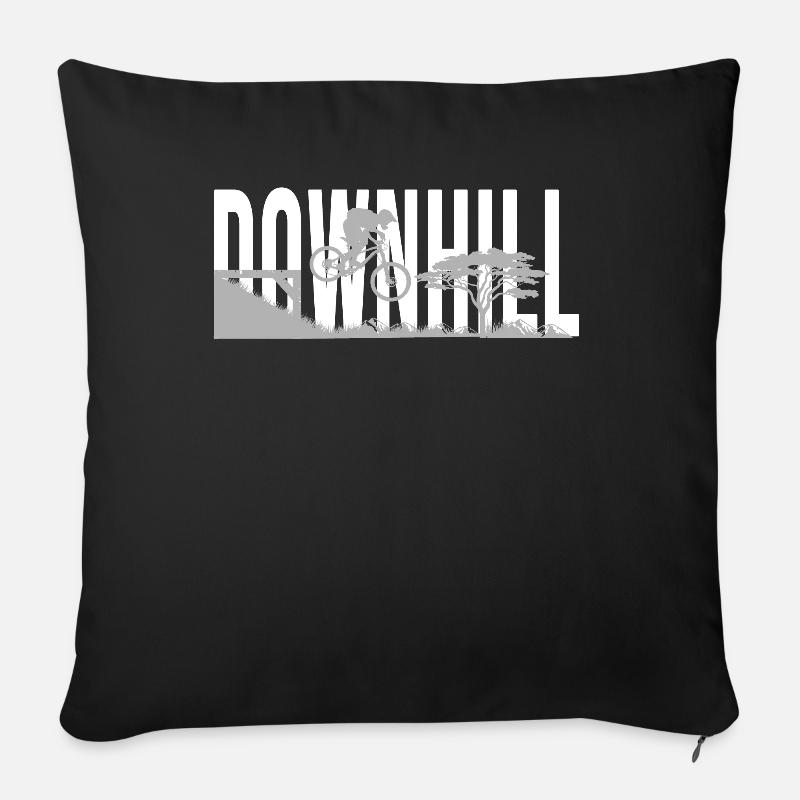Downhill bikers - Sofakissenbezug 45 x 45 cm - Schwarz