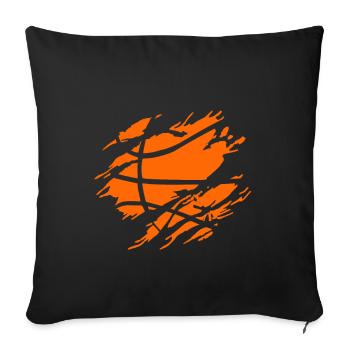 basketball - Sofa pillowcase 17,3'' x 17,3'' (45 x 45 cm) - black - Front