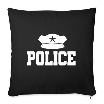 Polizei - Sofakissenbezug 45 x 45 cm - Schwarz - Vorne