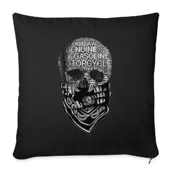Biker bike biker motorcycle chopper motorcycle - Sofa pillowcase 17,3'' x 17,3'' (45 x 45 cm) - black - Front