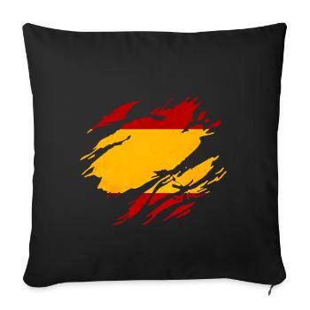 Spain flag - Sofa pillowcase 17,3'' x 17,3'' (45 x 45 cm) - black - Front