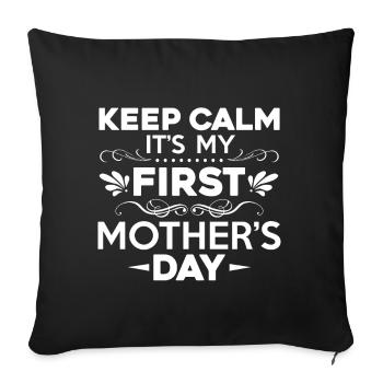 Fête des mères Ma première fête des mères - Housse de coussin décorative 45 x 45 cm - noir - Devant