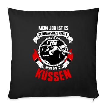 Lustiger Feuerwehrmann Spruch Feuerwehr Geschenk - Sofakissenbezug 45 x 45 cm - Schwarz - Vorne