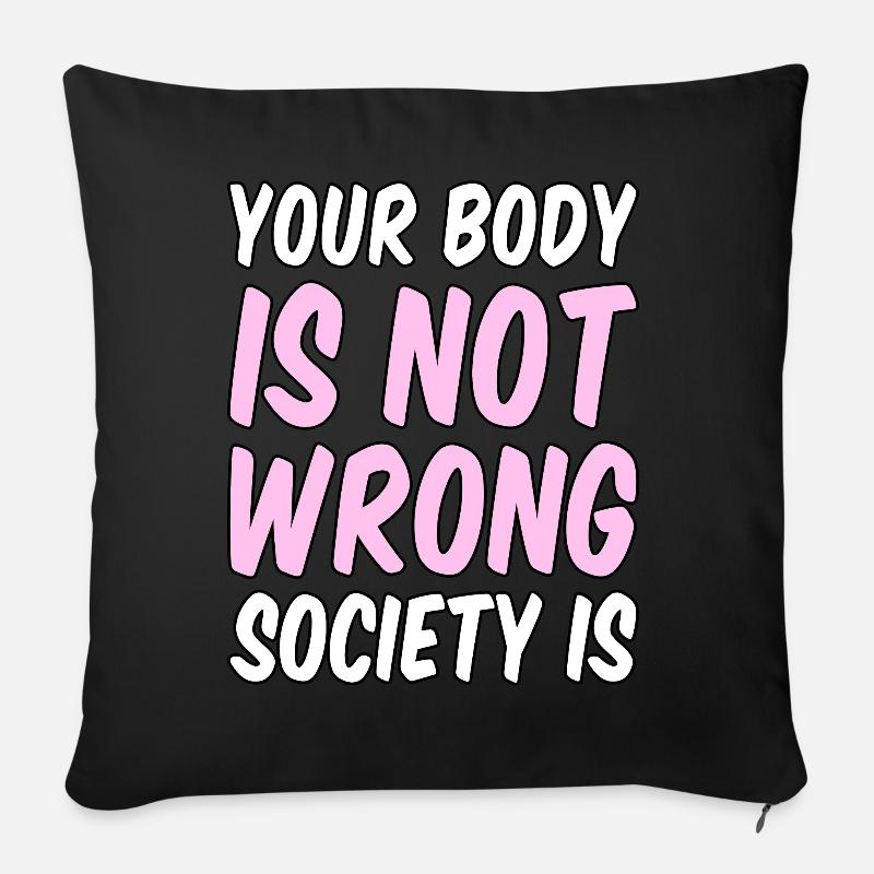 Body Positive Curvy Plus Cadeau Size - Housse de coussin décorative 45 x 45 cm - noir