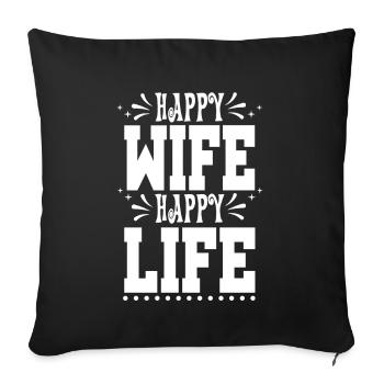Mariage relationnel Saint Valentin - Housse de coussin décorative 45 x 45 cm - noir - Devant