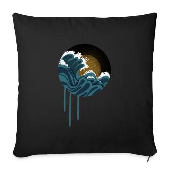 The wave - Sofa pillowcase 17,3'' x 17,3'' (45 x 45 cm) - black - Front