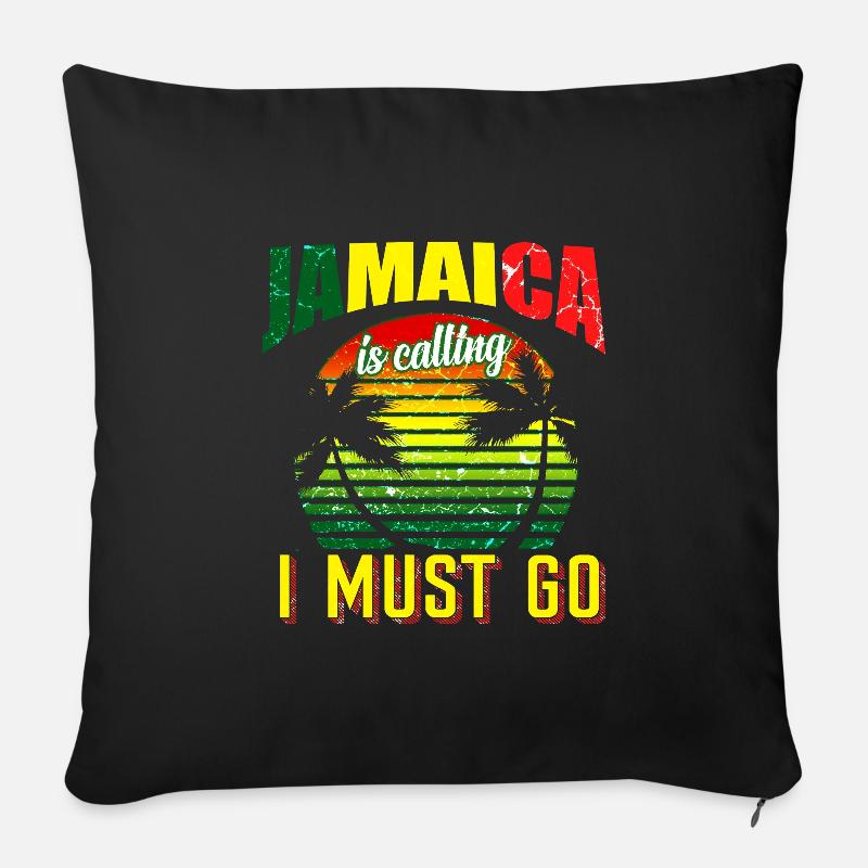 Jamaika Flagge Karibik Rasta Urlaub Geschenk - Sofakissenbezug 45 x 45 cm - Schwarz