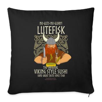 Lutefisk Viking Sushi - Housse de coussin décorative 45 x 45 cm - noir - Devant