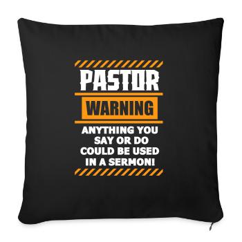 Pastor Church Religion Dieu Pastor Gift - Housse de coussin décorative 45 x 45 cm - noir - Devant