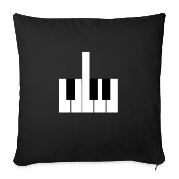 Klavier Mittelfinger Geschenk Musik Piano Oper Fun - Sofakissenbezug 45 x 45 cm - Schwarz - Vorne