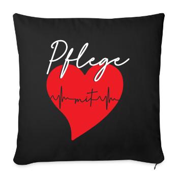 Pflege - Sofakissenbezug 45 x 45 cm - Schwarz - Vorne