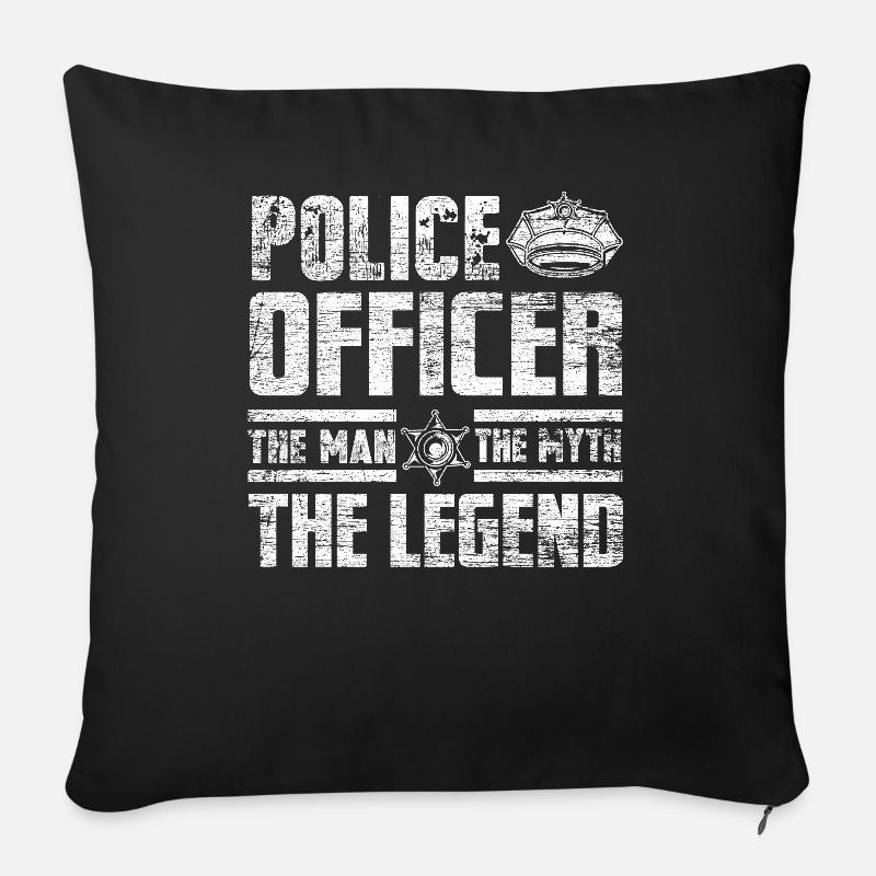 Polizei Polizist - Sofakissenbezug 45 x 45 cm - Schwarz