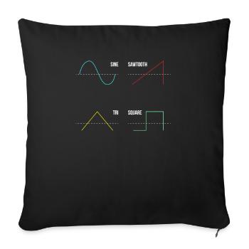 Synthesizer Analog Drumsounds Audio Waveform - Sofa pillowcase 17,3'' x 17,3'' (45 x 45 cm) - black - Front