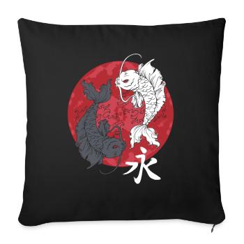 Japanese Koi Ornamental Fish Pond Japan Fish Gift - Sofa pillowcase 17,3'' x 17,3'' (45 x 45 cm) - black - Front