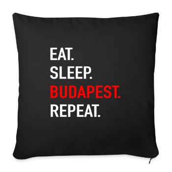 Budapest my city design gift - Sofa pillowcase 17,3'' x 17,3'' (45 x 45 cm) - black - Front