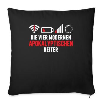 Die vier modernen apokalyptischen Reiter Internet - Sofakissenbezug 45 x 45 cm - Schwarz - Vorne