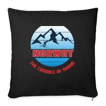 Norvège, Scandinavie, pêche - Housse de coussin décorative 45 x 45 cm - noir - Devant