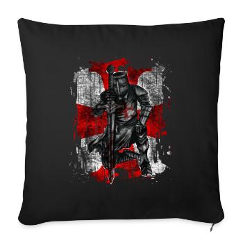 Crusader Knights Templar Middle Ages Deus Vult - Sofa pillowcase 17,3'' x 17,3'' (45 x 45 cm) - black - Front