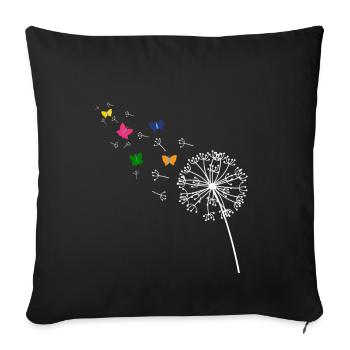 Dandelion - Sofa pillowcase 17,3'' x 17,3'' (45 x 45 cm) - black - Front