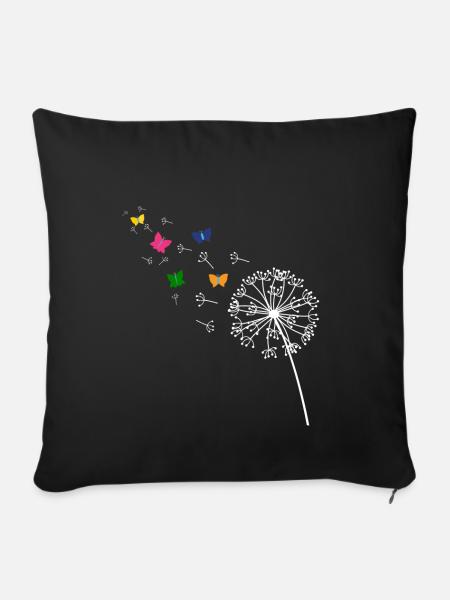 Pusteblume - Sofakissenbezug 45 x 45 cm - Schwarz
