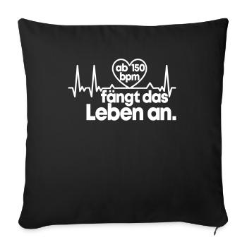Techno 150 BPM Beats Per Minute Raver Geschenk - Sofakissenbezug 45 x 45 cm - Schwarz - Vorne