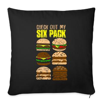 Burger Burger Hamburger Fastfood Cadeau - Housse de coussin décorative 45 x 45 cm - noir - Devant