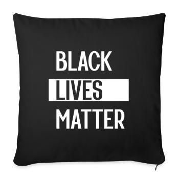 Einfache Black Lives Matter in Schwarz und Weiß - Sofakissenbezug 45 x 45 cm - Schwarz - Vorne