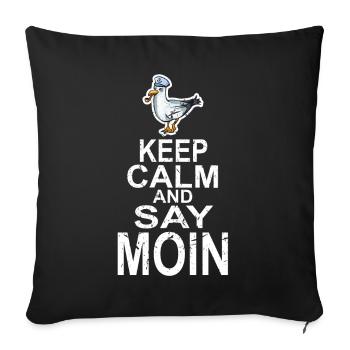 Gardez votre calme et dites Moin - Housse de coussin décorative 45 x 45 cm - noir - Devant
