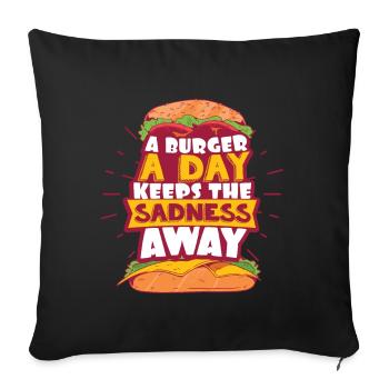 Burger - Housse de coussin décorative 45 x 45 cm - noir - Devant