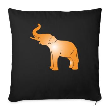 elephant silhouette elephant - Sofa pillowcase 17,3'' x 17,3'' (45 x 45 cm) - black - Front