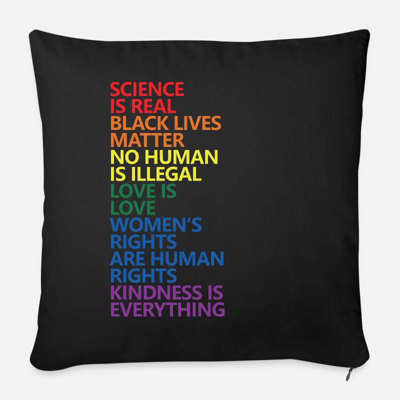 Science Is Real Black Lives Matter LGBT Pride BLM - Sofakissenbezug 45 x 45 cm - Schwarz