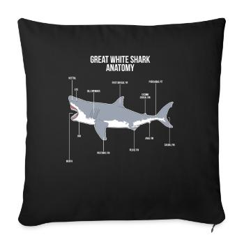Hai-Anatomie Meerestiere Meerestiere Meerwasser Fi - Sofa pillowcase 17,3'' x 17,3'' (45 x 45 cm) - black - Front