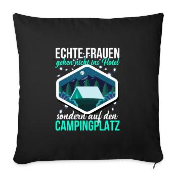 Camping - Sofakissenbezug 45 x 45 cm - Schwarz - Vorne