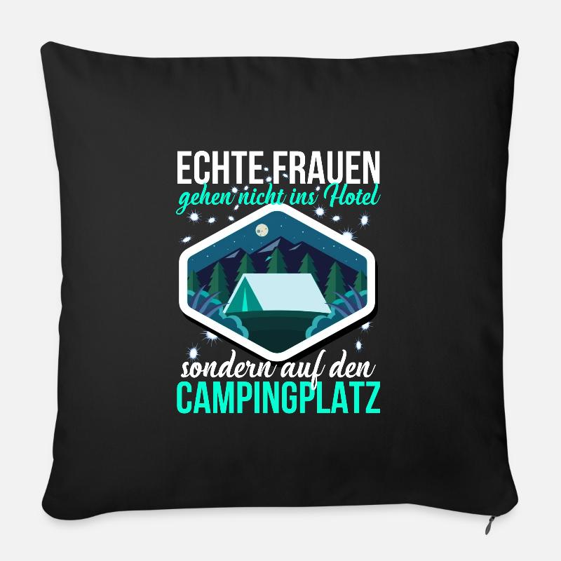 Camping - Sofakissenbezug 45 x 45 cm - Schwarz