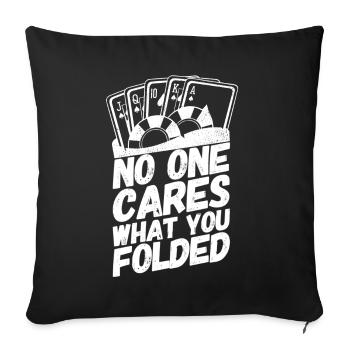 Cartes de poker Poker énonciations pliées - Housse de coussin décorative 45 x 45 cm - noir - Devant