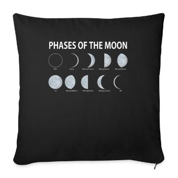 Moon - Sofa pillowcase 17,3'' x 17,3'' (45 x 45 cm) - black - Front