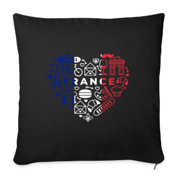 France - Sofa pillowcase 17,3'' x 17,3'' (45 x 45 cm) - black - Front